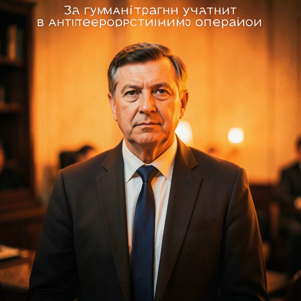 Відзнака округлої форми, присвячена гуманітарній участі в антитерористичній операції